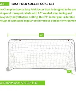New ๐ Champion 3'x6' Easy Fold Soccer Goal ๐ 12 New ๐ Champion 3'x6' Easy Fold Soccer Goal ๐ -Soccer Sales Shop 3