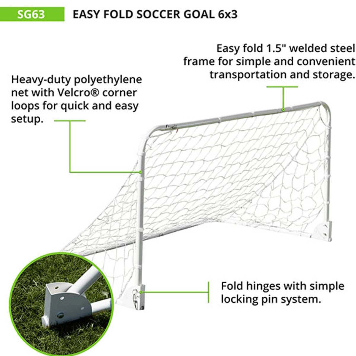 New ๐ Champion 3'x6' Easy Fold Soccer Goal ๐ 5 New ๐ Champion 3'x6' Easy Fold Soccer Goal ๐ - Image 5