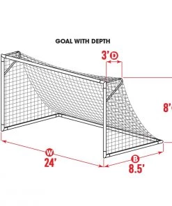 Discount 🎉 Kwik Goal 8'x24'x3'x8.5' Official Soccer Net, 3mm, WHITE, 0050AW 🛒 -Soccer Sales Shop a11 536 new diag