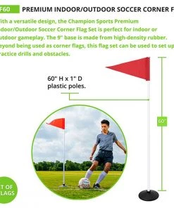 New 😉 Champion Premium Turf Official Soccer Corner Flags, set of 4, SCF60 💯 -Soccer Sales Shop a11 766 new 03