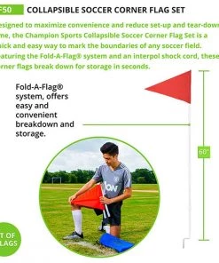 Discount 👏 Champion Fold-A-Flag Folding Soccer Corner Flags, set of 4, SCF50 👏 -Soccer Sales Shop a11 767 new 04