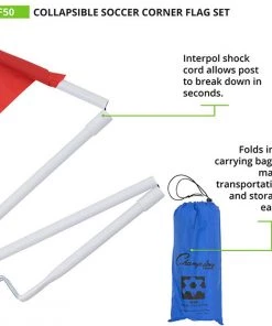Discount 👏 Champion Fold-A-Flag Folding Soccer Corner Flags, set of 4, SCF50 👏 -Soccer Sales Shop a11 767 new 05