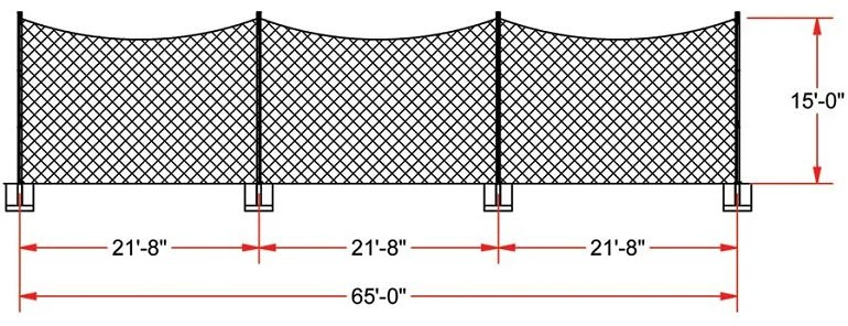 New ā¤ļø Jaypro 15'Hx65'L Lacrosse/Multi-Sport Ball Stop Barrier Netting System, FNMB-65 š 2 New ā¤ļø Jaypro 15'Hx65'L Lacrosse/Multi-Sport Ball Stop Barrier Netting System, FNMB-65 š - Image 2