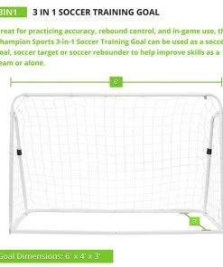 New ⭐ Champion 3-in-1 4'x6' Soccer Training Goal 🧨 -Soccer Sales Shop a12 031 2