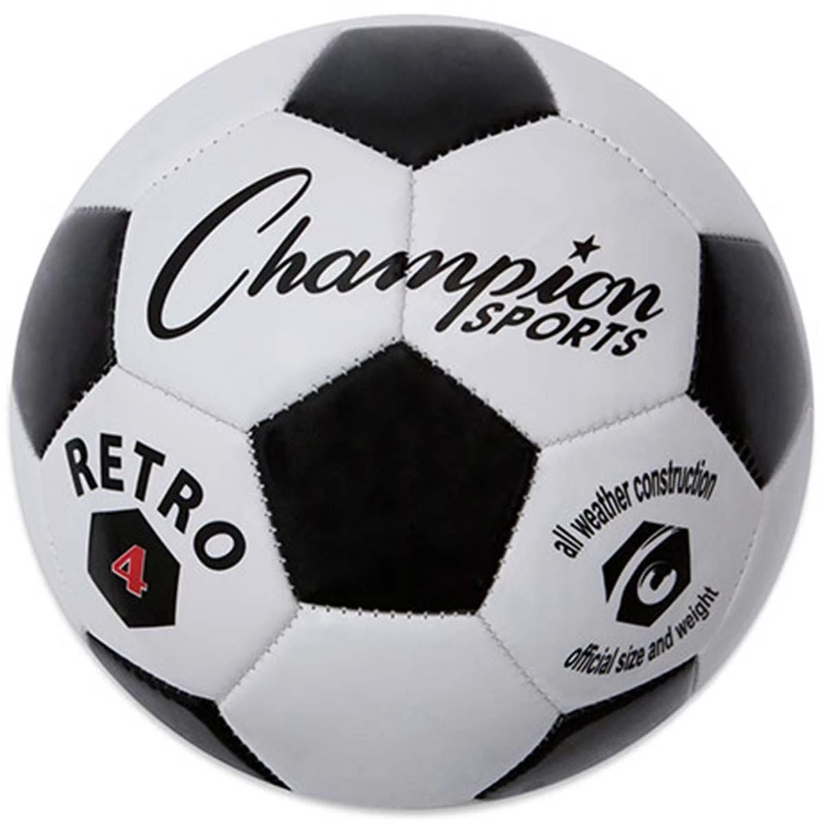 Discount ⌛ Champion Retro Black & White Soccer Ball, Size 3, 4 & 5 ❤️ 4 Discount ⌛ Champion Retro Black & White Soccer Ball, Size 3, 4 & 5 ❤️ - Image 4